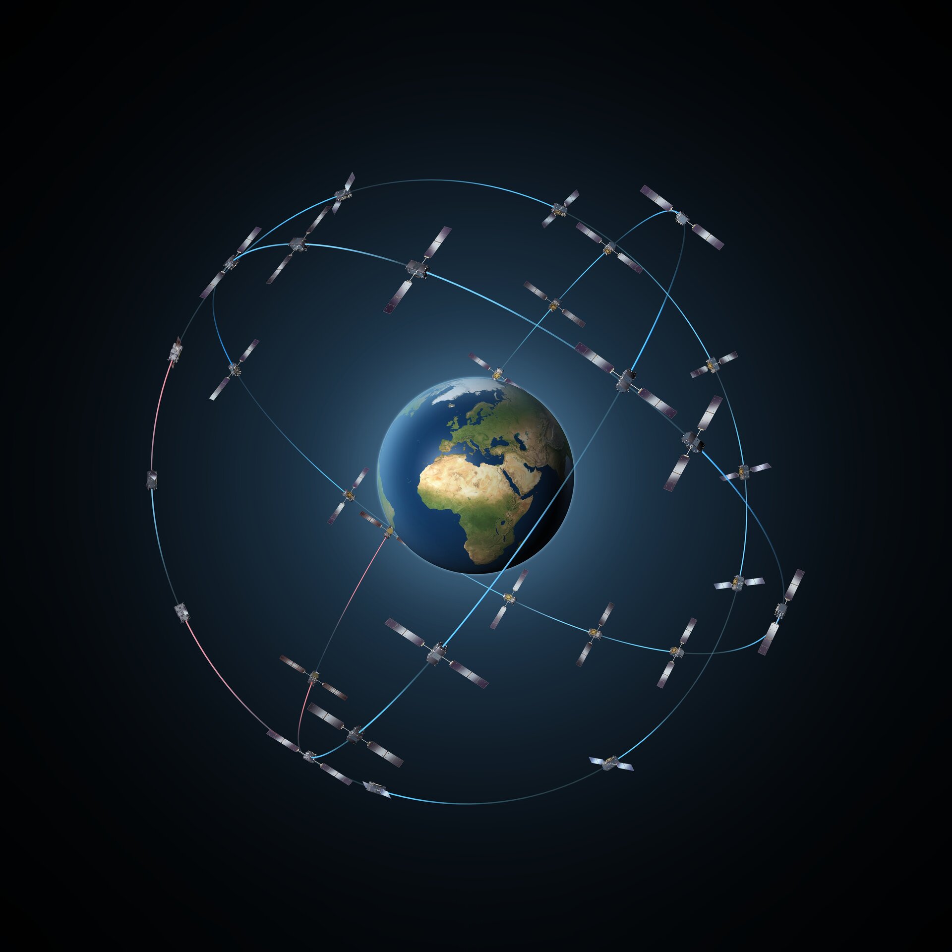 光學星際鏈路(OISL)技術在太空中運作情景